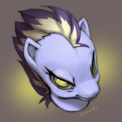 Size: 600x600 | Tagged: safe, artist:hinoraito, oc, oc only, pony, angry, bust, portrait, solo