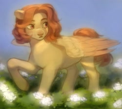 Size: 1600x1431 | Tagged: safe, artist:onion, oc, oc only, pegasus, pony, female, flower, solo