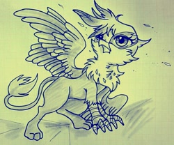 Size: 1299x1080 | Tagged: safe, artist:sechst_himmel, gilda, griffon, g4, female, solo, traditional art, wings
