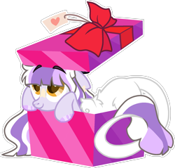 Size: 1982x1893 | Tagged: safe, artist:rickysocks, oc, oc only, oc:jinx paradox, hybrid, pony, base used, box, female, interspecies offspring, offspring, parent:discord, parent:twilight sparkle, parents:discolight, pony in a box, simple background, solo, transparent background