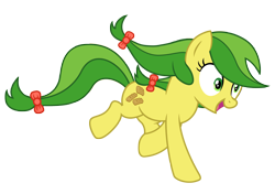 Size: 2408x1696 | Tagged: safe, alternate version, artist:third uncle, edit, apple fritter, earth pony, pony, g4, apple family member, bow, female, mare, pose, simple background, solo, transparent background