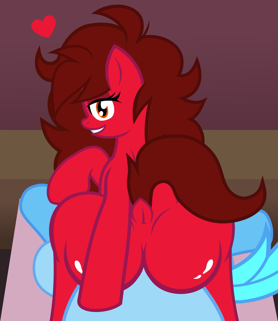2875571 - suggestive, artist:isaac_pony, earth pony, pony, semi-anthro, arm  hooves, boyfriend (friday night funkin), butt, female, female focus, friday  night funkin', girlfriend (friday night funkin), heart, looking at you,  male, mare, plot,