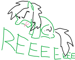 Size: 1000x800 | Tagged: safe, artist:purblehoers, oc, oc only, oc:filly anon, pony, eyes closed, female, filly, ms paint, reeee, screech, simple background, sitting, solo, text, white background