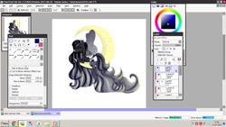 Size: 1366x768 | Tagged: safe, artist:dillice, oc, oc only, pegasus, pony, crescent moon, female, mare, moon, tangible heavenly object, wip