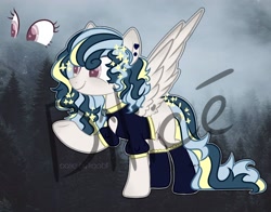 Size: 2560x2005 | Tagged: safe, artist:dillice, oc, oc only, pegasus, pony, base used, clothes, ear piercing, ethereal mane, female, high res, mare, pegasus oc, piercing, raised hoof, smiling, socks, solo, starry mane