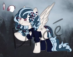 Size: 2560x2005 | Tagged: safe, alternate version, artist:dillice, oc, oc only, pegasus, pony, base used, clothes, ear piercing, eyelashes, female, high res, mare, pegasus oc, piercing, raised hoof, smiling, socks, solo