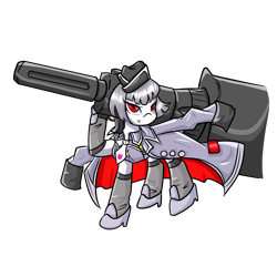 Size: 3000x3000 | Tagged: safe, artist:windywendy29, kotobukiya, earth pony, pony, blaster, clothes, coat, crossover, female, gun, hat, high heels, high res, hoof shoes, mare, megatron, necktie, ponified, rocket launcher, rule 63, rule 85, shirt, shoes, simple background, sleeveless, solo, stockings, thigh highs, transformers, transparent background, weapon