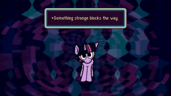 Size: 1920x1080 | Tagged: safe, artist:horsewizardart, twilight sparkle, pony, unicorn, g4, absurd file size, animated, cute, earthbound, female, looking at you, loop, mare, solo, sound, text box, twiabetes, unicorn twilight, webm