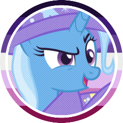 Size: 250x250 | Tagged: safe, artist:pridefulking, trixie, g4, icon, pride flag, simple background, solo, transparent background