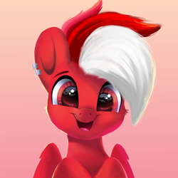 Size: 1000x1000 | Tagged: safe, artist:joaothejohn, oc, oc only, oc:flamebrush, pegasus, pony, cute, looking at you, pegasus oc, simple background, smiling, wings