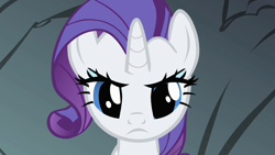 Size: 1280x720 | Tagged: safe, screencap, rarity, pony, unicorn, a dog and pony show, g4, season 1, female, frown, mare, rarity is not amused, solo, unamused