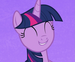 Size: 667x549 | Tagged: safe, screencap, twilight sparkle, alicorn, pony, all bottled up, g4, my little pony: friendship is magic, season 7, best friends until the end of time, cropped, cute, eyes closed, female, mare, purple background, simple background, smiling, solo, twiabetes, twilight sparkle (alicorn)