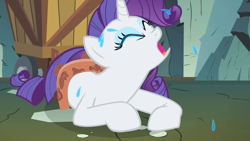 Size: 1280x720 | Tagged: safe, screencap, rarity, pony, unicorn, a dog and pony show, g4, crying, female, mare, marshmelodrama, rarity being rarity, sad, solo, teary eyes