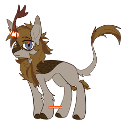 Size: 1120x1121 | Tagged: safe, artist:beetlebonez, derpibooru exclusive, oc, oc:raspberry spark, kirin, blue eyes, brown coat, brown mane, colored, design, flat colors, horn, kirin oc, original art, ponysona, red horn, simple background, transparent background