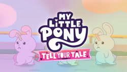 Size: 3410x1920 | Tagged: safe, screencap, bunnycorn, rabbit, foal me once, g5, my little pony: tell your tale, spoiler:g5, spoiler:my little pony: tell your tale, spoiler:tyts01e08, animal, food, high res, my little pony logo, sandwich, trio