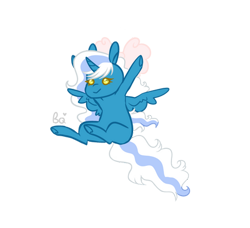 Size: 439x400 | Tagged: safe, artist:snansswap, oc, oc:fleurbelle, alicorn, pony, adorabelle, alicorn oc, bow, chibi, cute, female, hair bow, horn, jumping, mare, ocbetes, simple background, solo, transparent background, wings