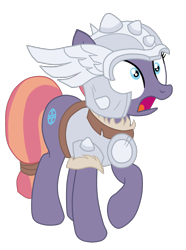 Size: 1363x1836 | Tagged: safe, artist:gmaplay, sun cross, earth pony, pony, g4, female, full body, hooves, mare, mighty helm, open mouth, shrunken pupils, simple background, solo, standing, three quarter view, transparent background