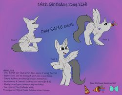 Size: 9000x7016 | Tagged: safe, artist:lil_vampirecj, oc, alicorn, earth pony, pegasus, pony, unicorn, any species, birthday ych, commission, event, your character here