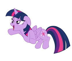 Size: 1955x1639 | Tagged: safe, artist:gmaplay, twilight sparkle, alicorn, pony, g4, princess spike, female, floppy ears, folded wings, full body, hooves, horn, lidded eyes, mare, open mouth, open smile, simple background, smiling, solo, tail, transparent background, twilight sparkle (alicorn), wings