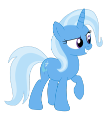 Size: 1900x2230 | Tagged: safe, artist:gmaplay, trixie, pony, unicorn, g4, female, full body, grin, high res, hooves, horn, mare, raised hoof, simple background, smiling, solo, standing, tail, transparent background