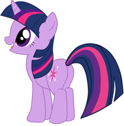 Size: 1447x1463 | Tagged: safe, artist:gmaplay, twilight sparkle, pony, unicorn, g4, butt, female, full body, hooves, horn, mare, open mouth, open smile, plot, simple background, smiling, solo, standing, tail, transparent background, twibutt, unicorn twilight