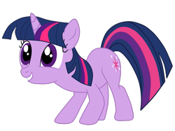Size: 1853x1388 | Tagged: safe, artist:gmaplay, twilight sparkle, pony, unicorn, g4, cute, female, full body, grin, happy, hooves, horn, mare, simple background, smiling, solo, standing, tail, transparent background, twiabetes, unicorn twilight