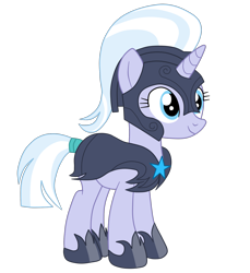 Size: 1900x2070 | Tagged: safe, artist:gmaplay, silver sable, pony, unicorn, female, full body, guardsmare, hoof shoes, horn, mare, royal guard, simple background, smiling, solo, standing, transparent background