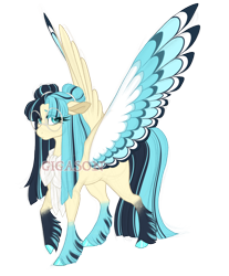 Size: 3400x4100 | Tagged: safe, artist:gigason, oc, oc only, oc:georgette, pegasus, pony, female, magical lesbian spawn, mare, obtrusive watermark, offspring, parent:coco pommel, parent:songbird serenade, simple background, solo, transparent background, watermark