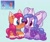 Size: 1325x1122 | Tagged: safe, artist:lemoocado, izzy moonbow, sunny starscout, earth pony, pony, unicorn, g5, bow, chibi, duo, hair bow, simple background, sparkly mane