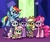 Size: 1024x867 | Tagged: source needed, safe, artist:silver meadow, applejack, fluttershy, pinkie pie, rainbow dash, rarity, spike, twilight sparkle, alicorn, dragon, earth pony, pegasus, pony, unicorn, g4, my little pony: friendship is magic, twilight's kingdom, female, male, mane seven, mane six, scene interpretation, twilight sparkle (alicorn), twilight's castle