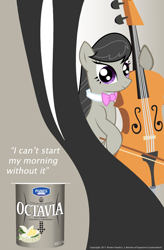 Size: 2000x3040 | Tagged: safe, artist:resistance-of-faith, octavia melody, earth pony, pony, g4, activia, cello, crossover, female, mare, musical instrument, parody, ponified advertisement, solo
