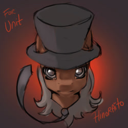 Size: 600x600 | Tagged: safe, artist:hinoraito, oc, oc only, pony, bust, hat, necktie, portrait, solo, top hat