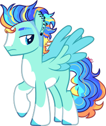 Size: 1273x1509 | Tagged: safe, artist:kurosawakuro, oc, pegasus, pony, base used, male, offspring, parent:lightning dust, parent:spearhead, simple background, solo, stallion, transparent background