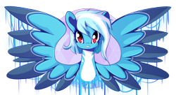 Size: 2200x1200 | Tagged: safe, artist:synisthetica, oc, oc only, pegasus, pony, coat markings, colored wings, colored wingtips, female, looking at you, mare, simple background, solo, spread wings, transparent background, wings