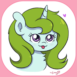 Size: 1200x1200 | Tagged: safe, artist:sketchydesign78, oc, oc only, oc:sketchy design, pony, unicorn, :p, bust, cute, heart, portrait, solo, tongue out