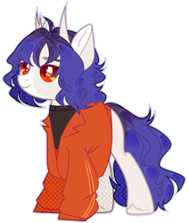 Size: 824x970 | Tagged: safe, artist:toffeelavender, pony, base used, clothes, eyelashes, female, horns, mare, simple background, smiling, solo, transparent background