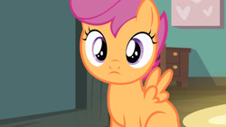 Size: 3410x1920 | Tagged: safe, screencap, scootaloo, pegasus, pony, flight to the finish, g4, season 4, cute, cutealoo, female, filly, foal, high res, solo, spread wings, wings