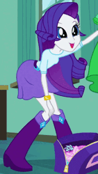 Size: 360x640 | Tagged: safe, screencap, rarity, human, equestria girls, g4, my little pony equestria girls, animated, ass up, bag, bent over, boots, clothes, cropped, cute, dress, gif, out of context, raribetes, shoes, skirt, solo
