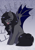 Size: 2481x3507 | Tagged: safe, artist:arctic-fox, oc, oc only, oc:midnight blitz, bat pony, pony, undead, vampire, vampony, chest fluff, cute, ear fluff, eeee, eyes closed, fangs, high res, ocbetes, open mouth, sitting, skree, smiling, solo, spread wings, wings