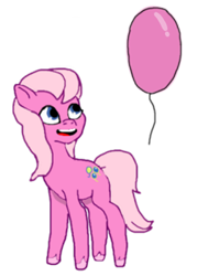 Size: 389x488 | Tagged: safe, pinkie pie (g3), earth pony, pony, g3, g5, my little pony: tell your tale, spoiler:g5, balloon, g3 to g5, generation leap, simple background, solo, transparent background