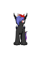 Size: 834x1200 | Tagged: safe, artist:alexdti, oc, oc only, oc:arkunus, dracony, dragon, hybrid, pony, animated, bat wings, butt, chest fluff, ear fluff, ear tufts, folded wings, frown, full body, gif, leonine tail, lidded eyes, loop, male, plot, simple background, solo, spinning, stallion, standing, tail, turnaround, white background, wings