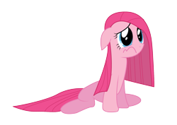 Size: 1587x1123 | Tagged: safe, artist:nebulonb100, pinkie pie, earth pony, pony, g4, party of one, female, floppy ears, mare, mouth on side of face, pinkamena diane pie, sad, simple background, solo, transparent background, vector