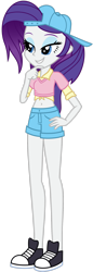 Size: 1024x2984 | Tagged: safe, artist:emeraldblast63, rarity, human, equestria girls, friendship university, g4, alternate hairstyle, belly button, clothes, converse, disguise, equestria girls interpretation, hand on hip, plainity, scene interpretation, shoes, simple background, sneakers, solo, transparent background