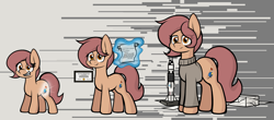 Size: 3000x1319 | Tagged: safe, artist:aaathebap, oc, oc only, oc:neutrino, pony, age progression, braces, cutie mark, female, filly, foal, mare, smiling, spaceship