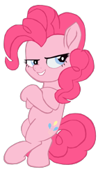 Size: 943x1673 | Tagged: safe, artist:benpictures1, pinkie pie, earth pony, pony, g4, my little pony: rainbow roadtrip, bipedal, bipedal leaning, cute, diapinkes, female, folded forelegs, inkscape, leaning, mare, ponk, simple background, smug, solo, transparent background, vector
