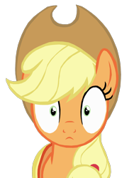 Size: 1280x1692 | Tagged: safe, artist:benpictures1, applejack, every little thing she does, g4, adoracreepy, applejack's hat, blank stare, clothes, cowboy hat, creepy, cute, fiducia compellia, hat, hypnosis, hypnotized, inkscape, jackabetes, looking at you, shrunken pupils, simple background, solo, thousand yard stare, transparent background, vector
