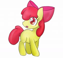 Size: 1024x951 | Tagged: safe, artist:up_p_ab, apple bloom, earth pony, pony, g4, female, filly, foal, simple background, solo, white background
