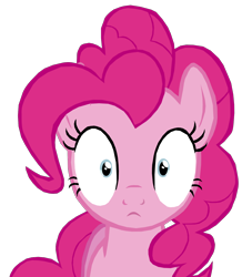 Size: 1280x1469 | Tagged: safe, artist:benpictures1, pinkie pie, earth pony, pony, every little thing she does, g4, adoracreepy, blank stare, creepy, cute, diapinkes, fiducia compellia, hypnosis, hypnotized, inkscape, looking at you, shrunken pupils, simple background, solo, thousand yard stare, transparent background, vector