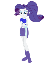 Size: 2550x3300 | Tagged: safe, artist:alamarus, rarity, human, equestria girls, g4, boxing, boxing gloves, boxing shorts, clothes, eyebrows, eyeshadow, female, high res, lidded eyes, looking at you, makeup, misleading thumbnail, simple background, smiling, smiling at you, solo, sports, sports bra, transparent background