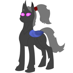 Size: 1500x1500 | Tagged: safe, artist:silverfan, oc, oc only, changeling, female, hair tie, mare, simple background, solo, white background